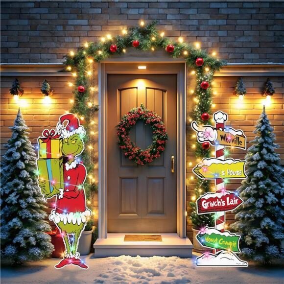 2Pcs Christmas Decorations Outdoor Yard Sign with String...